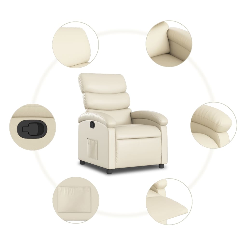 Relaxfauteuil Crème Kunstleer is nu te koop bij PeponiXL, paradijselijk wonen!