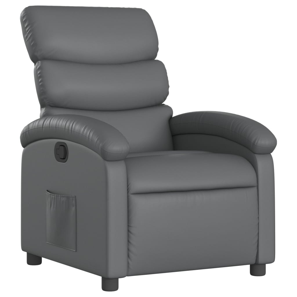Relaxfauteuil grijs kunstleer is nu te koop bij PeponiXL, paradijselijk wonen!