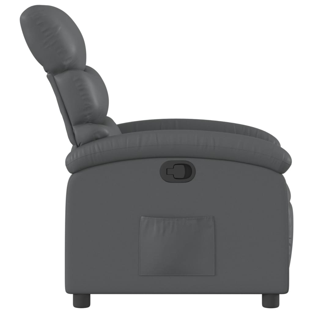 Relaxfauteuil grijs kunstleer is nu te koop bij PeponiXL, paradijselijk wonen!