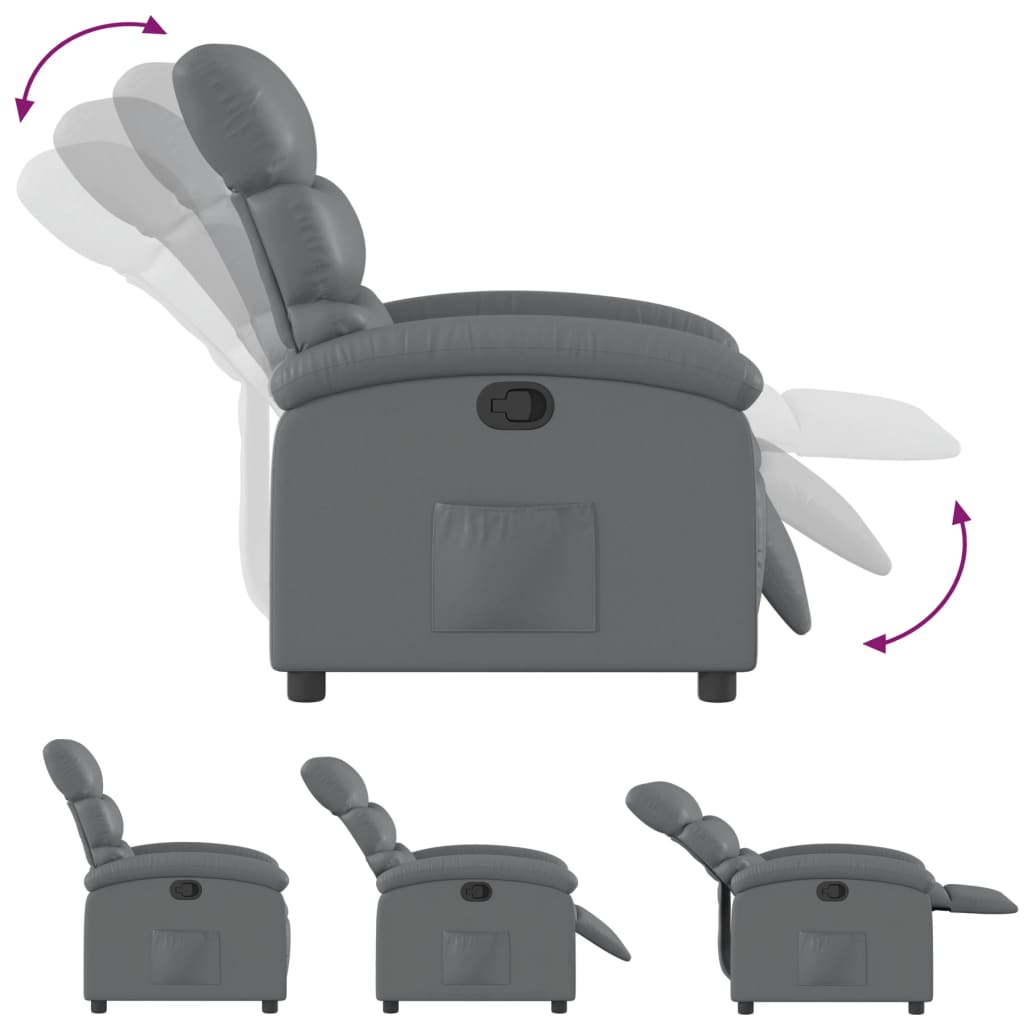 Relaxfauteuil grijs kunstleer is nu te koop bij PeponiXL, paradijselijk wonen!