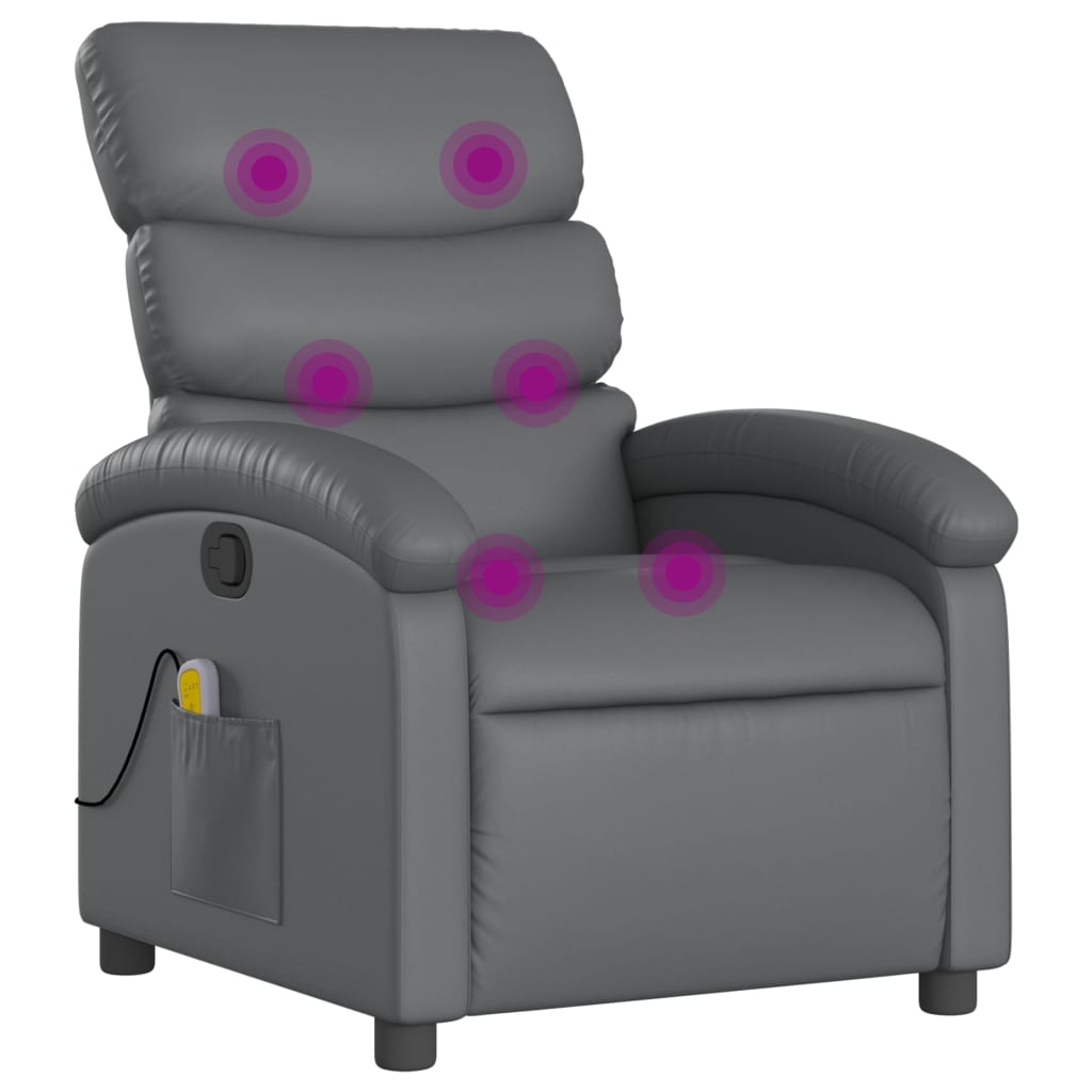 Massagestoel van grijs kunstleer is nu te koop bij PeponiXL, paradijselijk wonen!