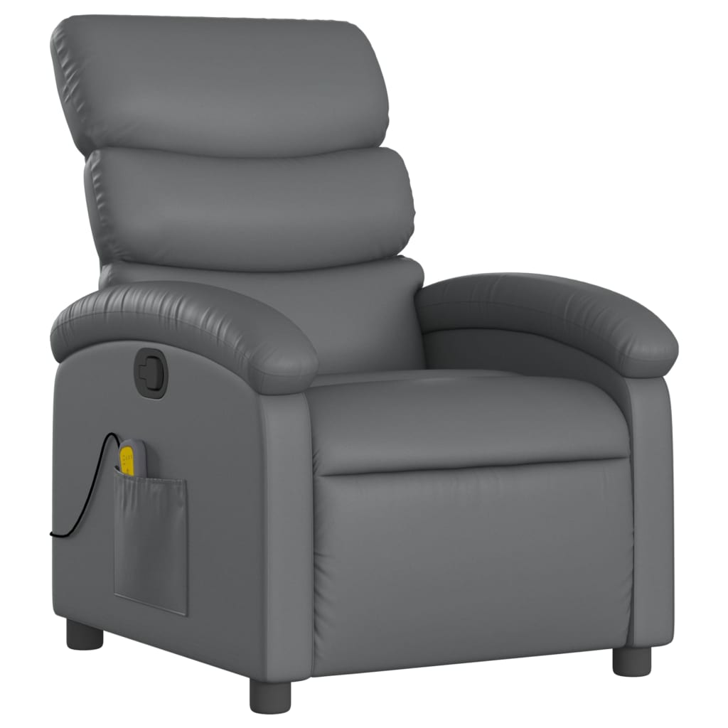 Massagestoel van grijs kunstleer is nu te koop bij PeponiXL, paradijselijk wonen!