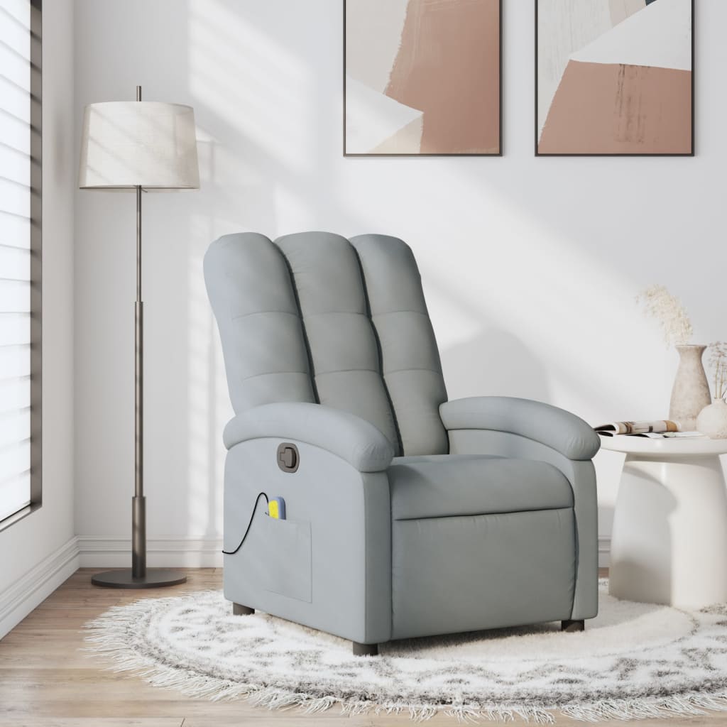 Massagestoel met lichtgrijze stof is nu te koop bij PeponiXL, paradijselijk wonen!