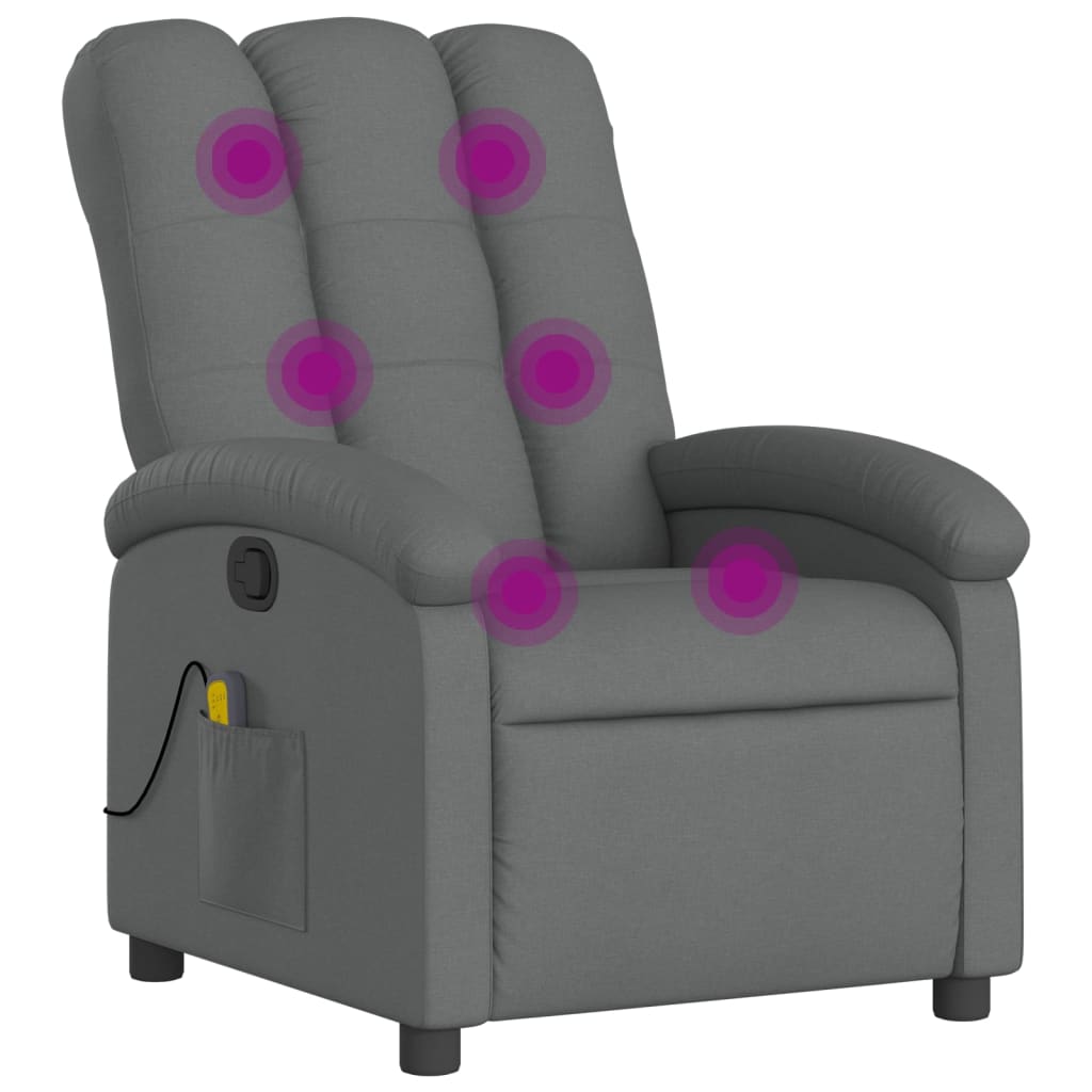Massagestoel in donkergrijze stof is nu te koop bij PeponiXL, paradijselijk wonen!
