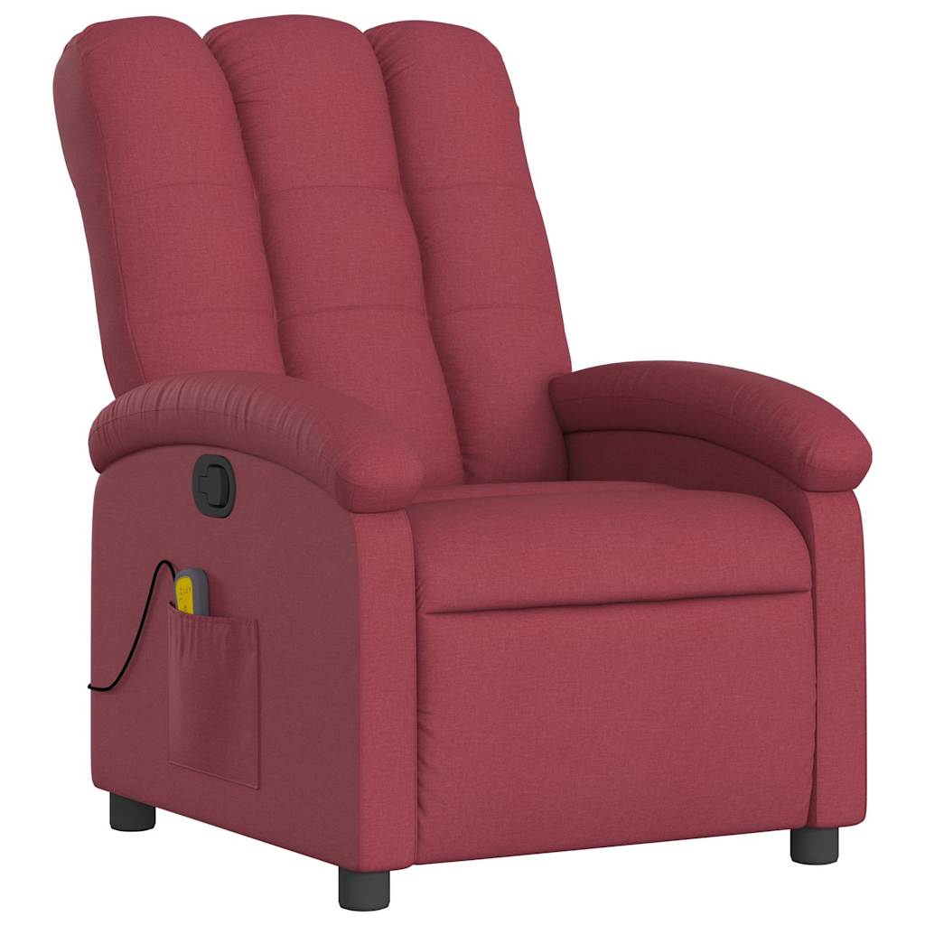 Massagestoel in wijnrode stof is nu te koop bij PeponiXL, paradijselijk wonen!