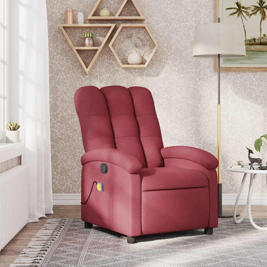 Massagestoel in wijnrode stof is nu te koop bij PeponiXL, paradijselijk wonen!