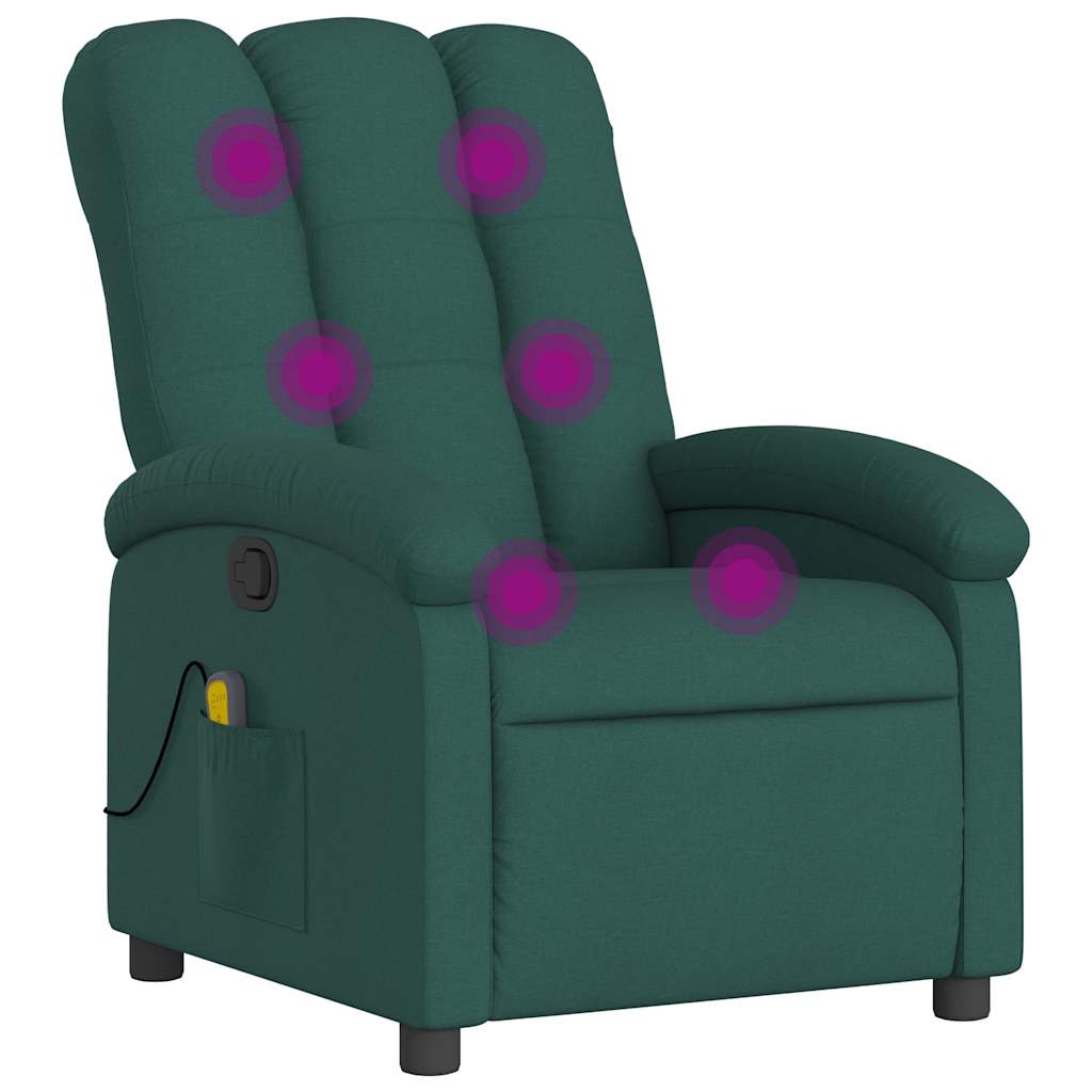 Massagestoel met donkergroene stof is nu te koop bij PeponiXL, paradijselijk wonen!