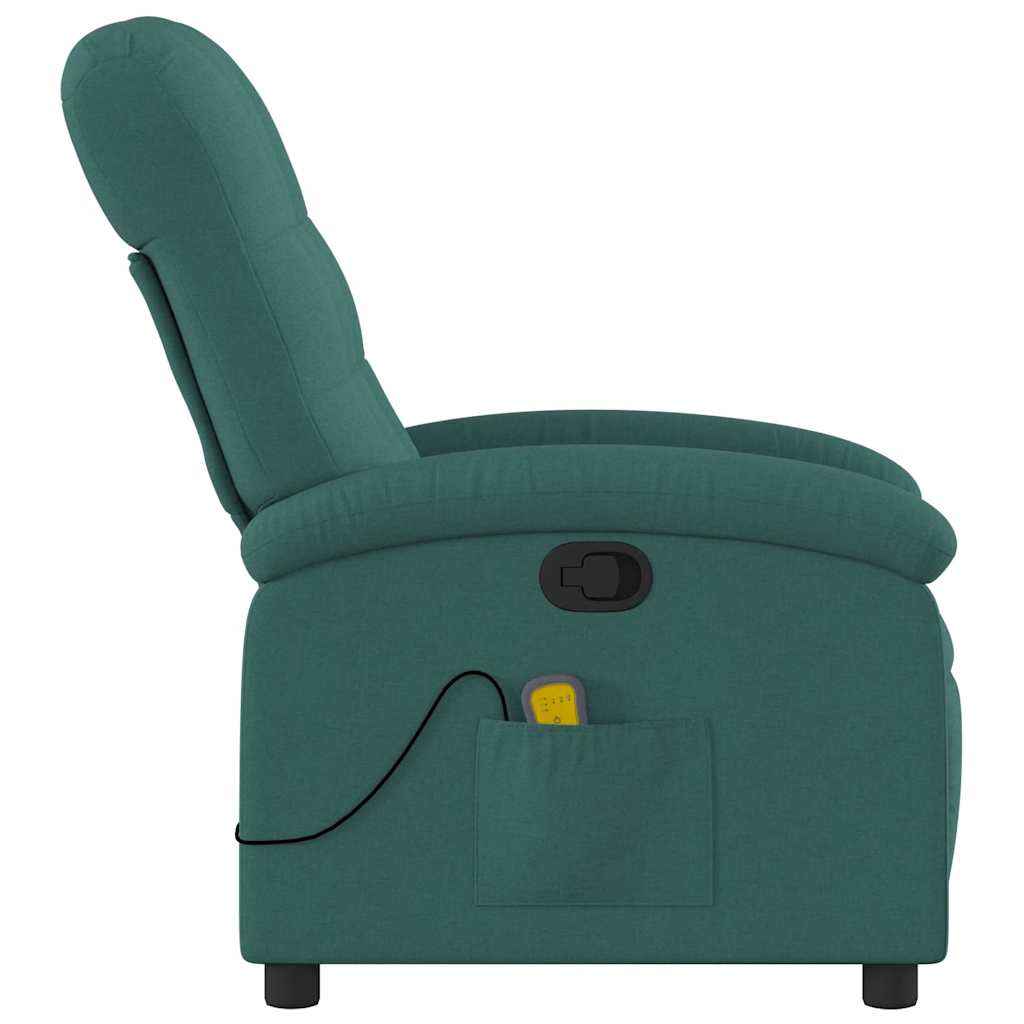 Massagestoel met donkergroene stof is nu te koop bij PeponiXL, paradijselijk wonen!