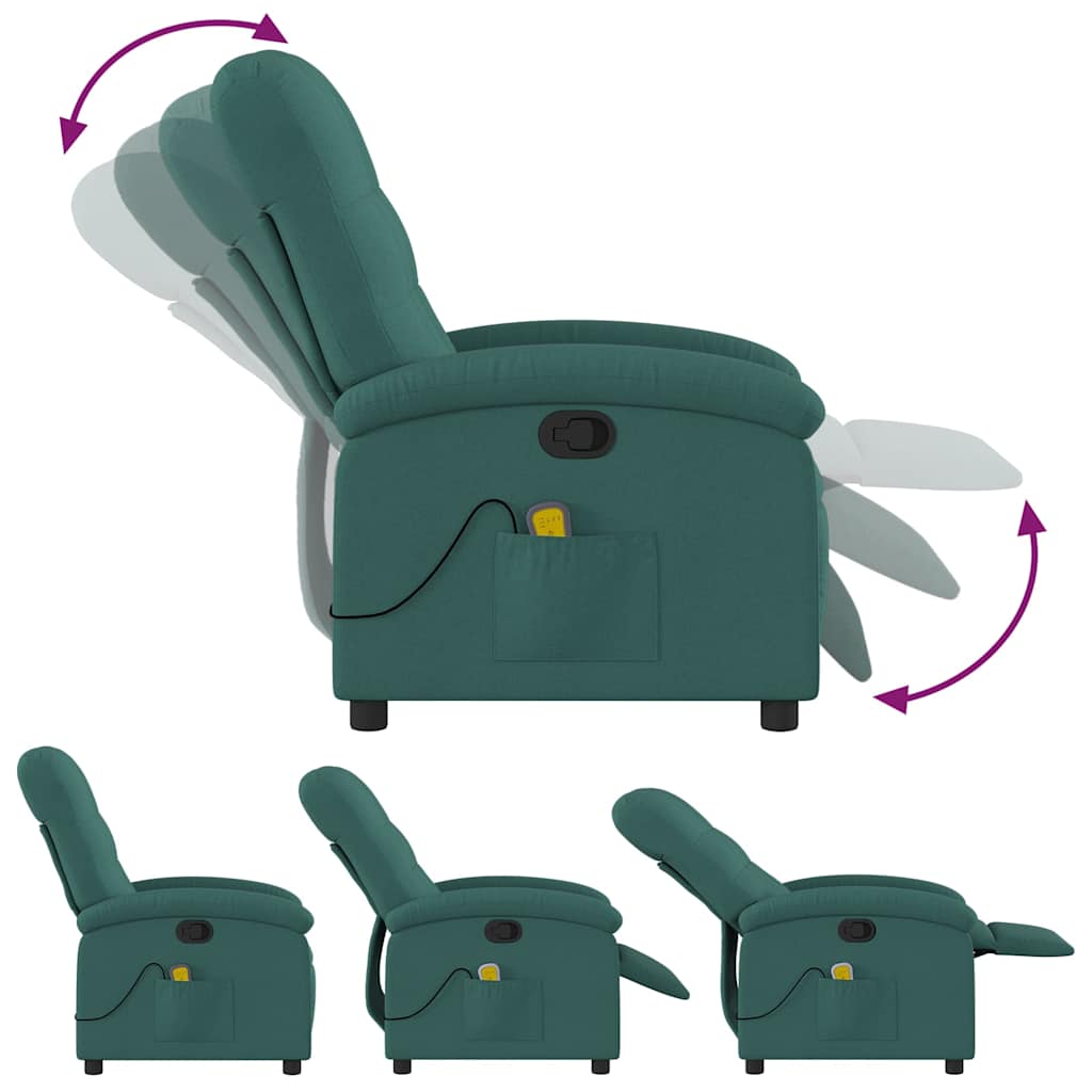 Massagestoel met donkergroene stof is nu te koop bij PeponiXL, paradijselijk wonen!