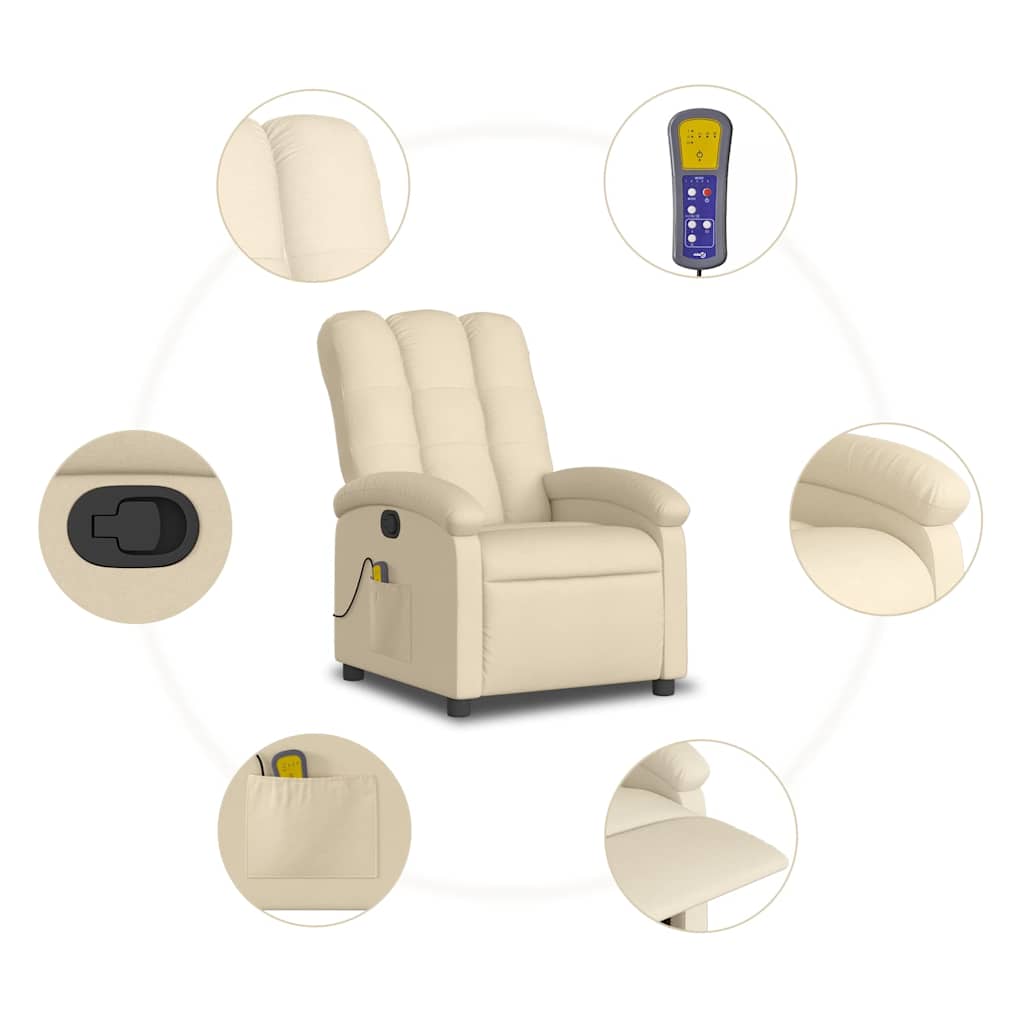 Massagestoel met crèmekleurige stof is nu te koop bij PeponiXL, paradijselijk wonen!