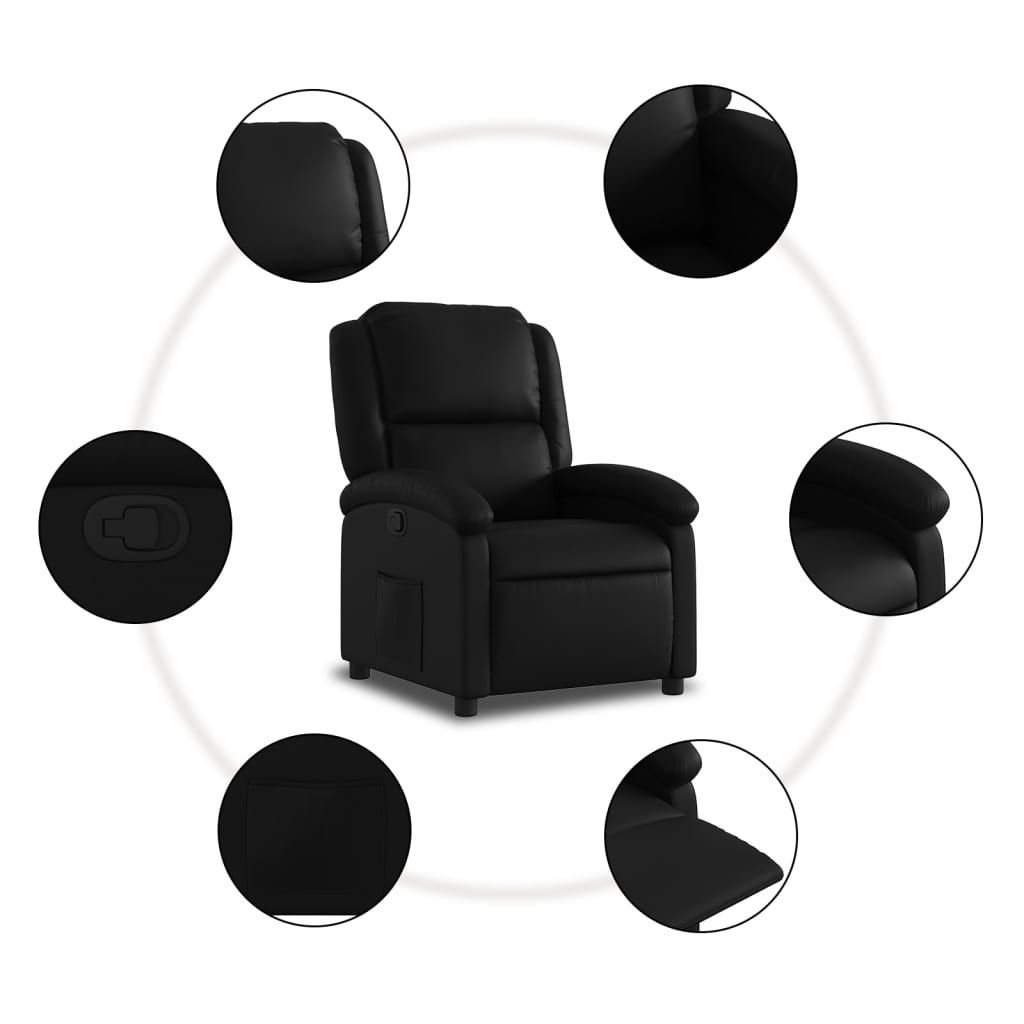 Relaxfauteuil zwart kunstleer is nu te koop bij PeponiXL, paradijselijk wonen!