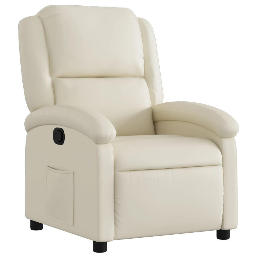 Relaxfauteuil crèmekleurig kunstleer is nu te koop bij PeponiXL, paradijselijk wonen!