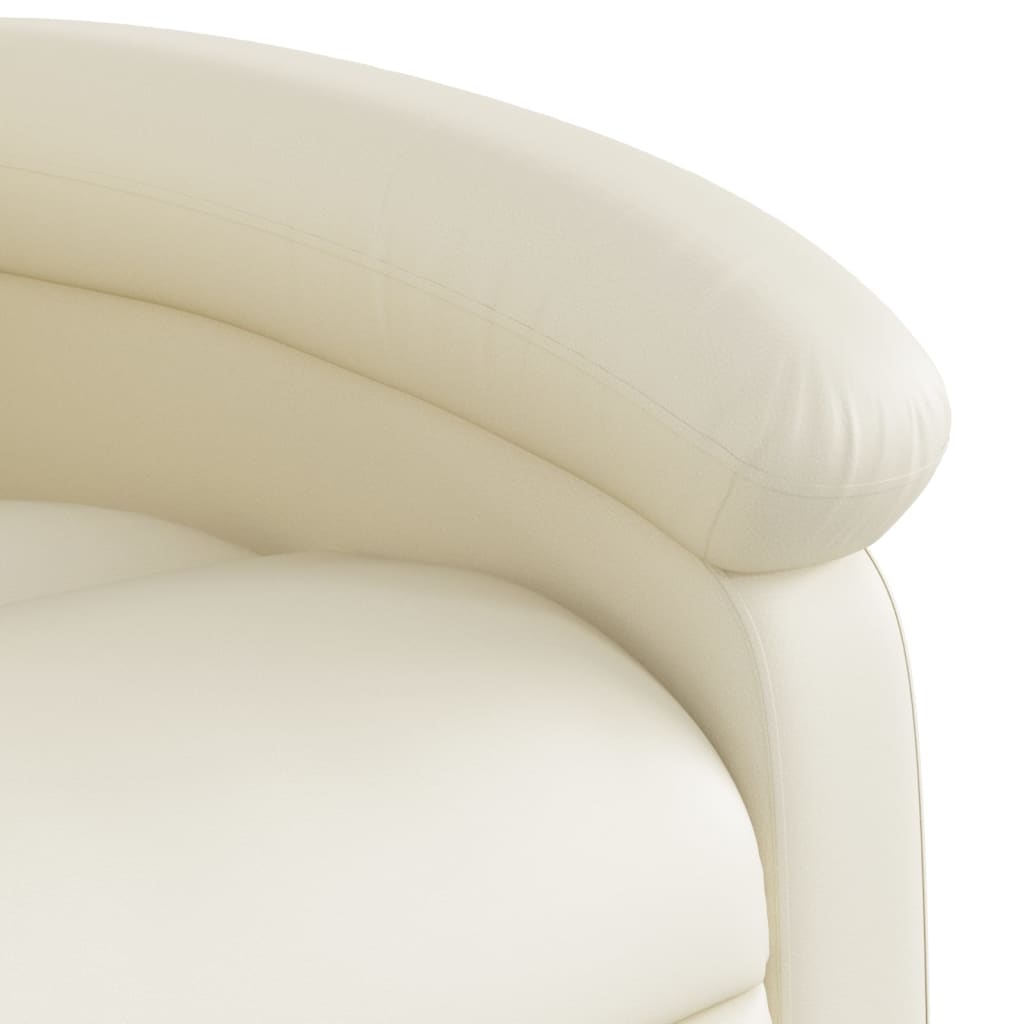 Relaxfauteuil crèmekleurig kunstleer is nu te koop bij PeponiXL, paradijselijk wonen!