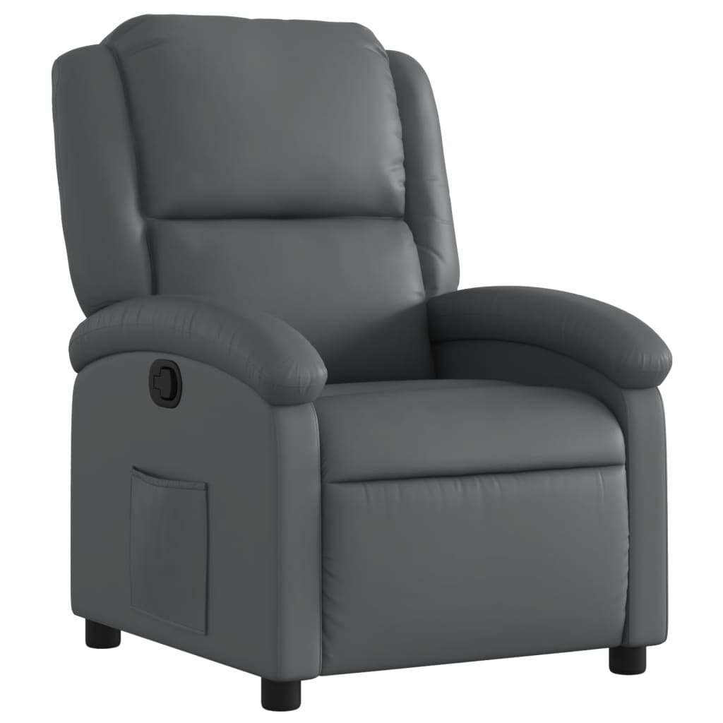 Relaxfauteuil grijs kunstleer is nu te koop bij PeponiXL, paradijselijk wonen!