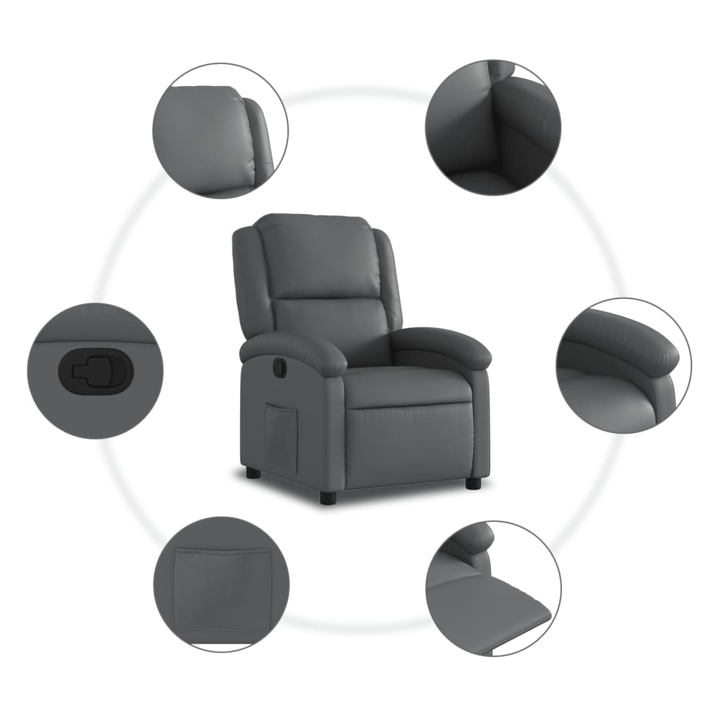 Relaxfauteuil grijs kunstleer is nu te koop bij PeponiXL, paradijselijk wonen!