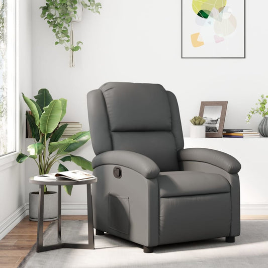 Relaxfauteuil grijs kunstleer is nu te koop bij PeponiXL, paradijselijk wonen!