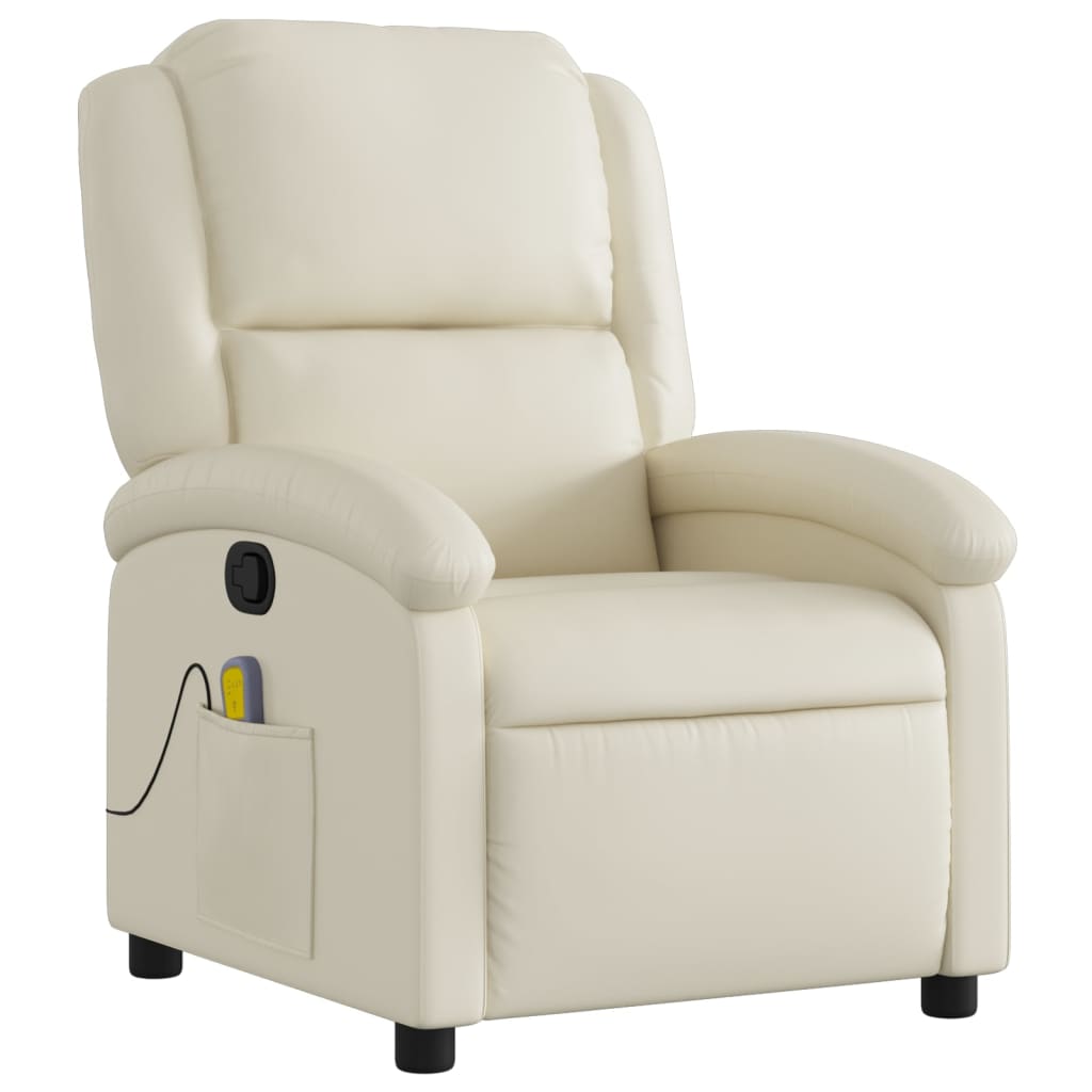 Massagestoel van kunstleer in crèmekleur is nu te koop bij PeponiXL, paradijselijk wonen!