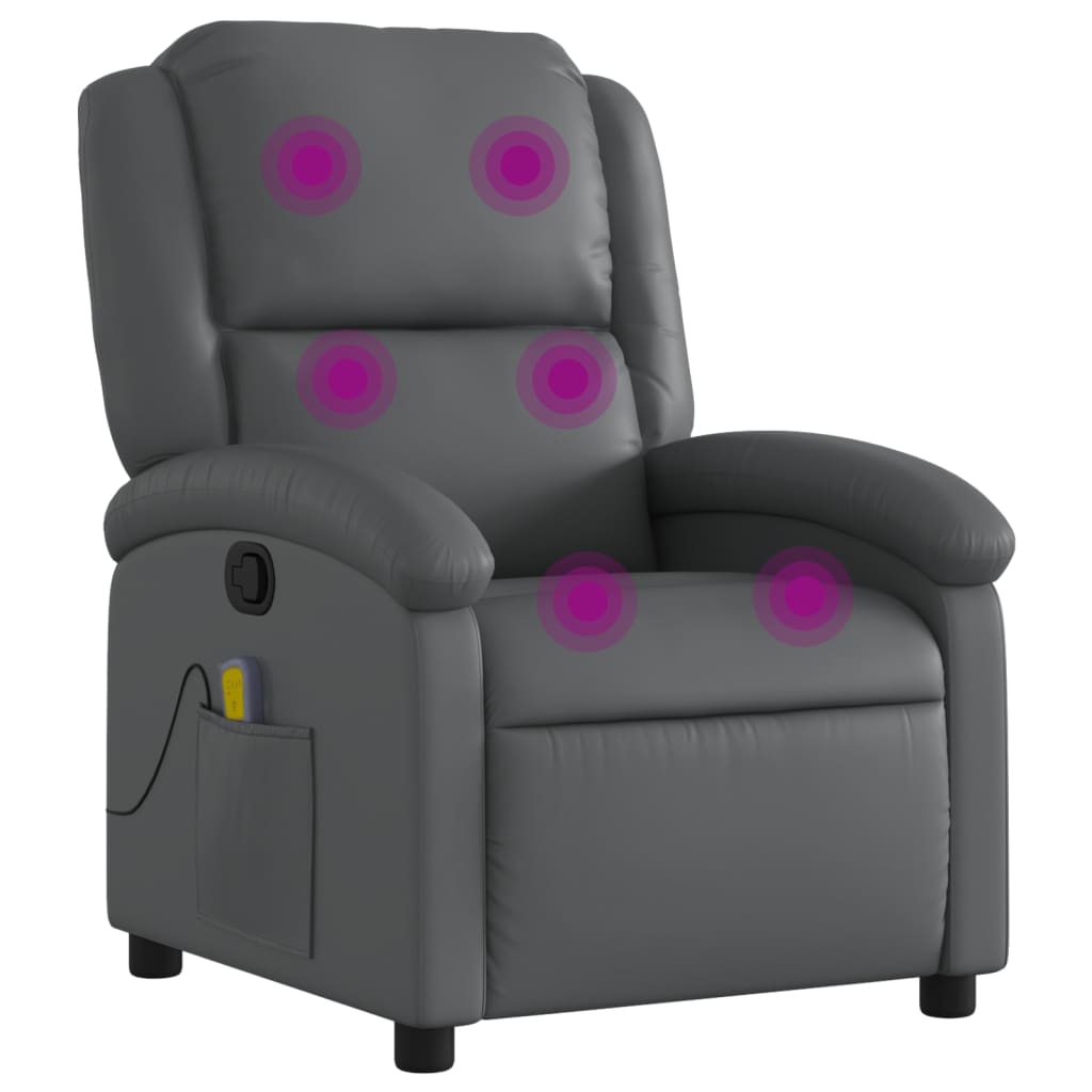 Massagestoel van grijs kunstleer is nu te koop bij PeponiXL, paradijselijk wonen!