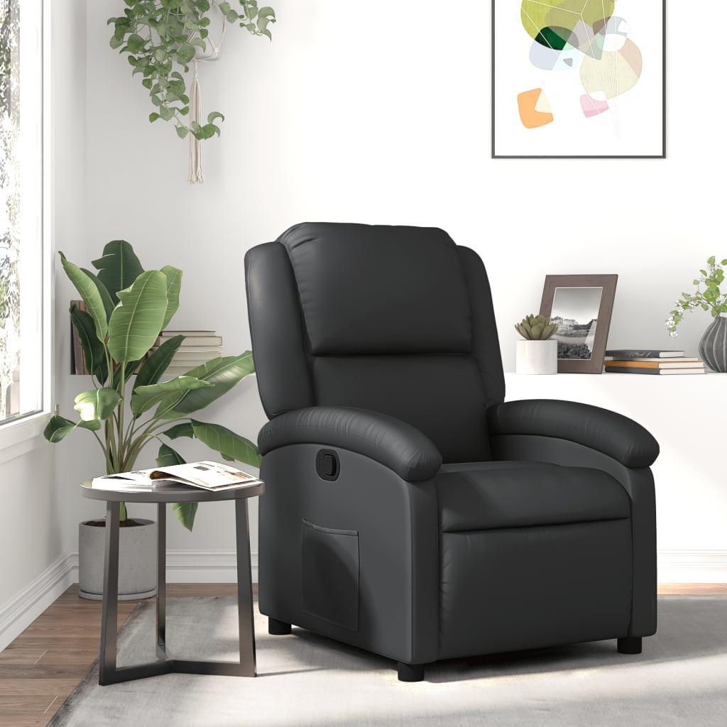 Relaxfauteuil Zwart Echt Leer is nu te koop bij PeponiXL, paradijselijk wonen!