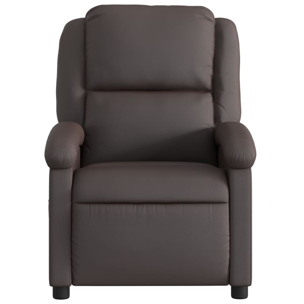 Relaxfauteuil donkerbruin echt leer is nu te koop bij PeponiXL, paradijselijk wonen!
