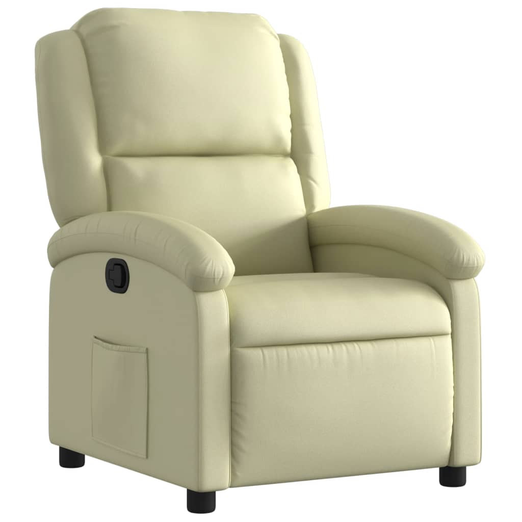 Relaxfauteuil crèmekleurig echt leer is nu te koop bij PeponiXL, paradijselijk wonen!