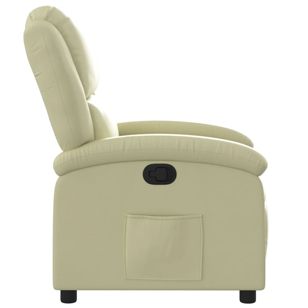 Relaxfauteuil crèmekleurig echt leer is nu te koop bij PeponiXL, paradijselijk wonen!