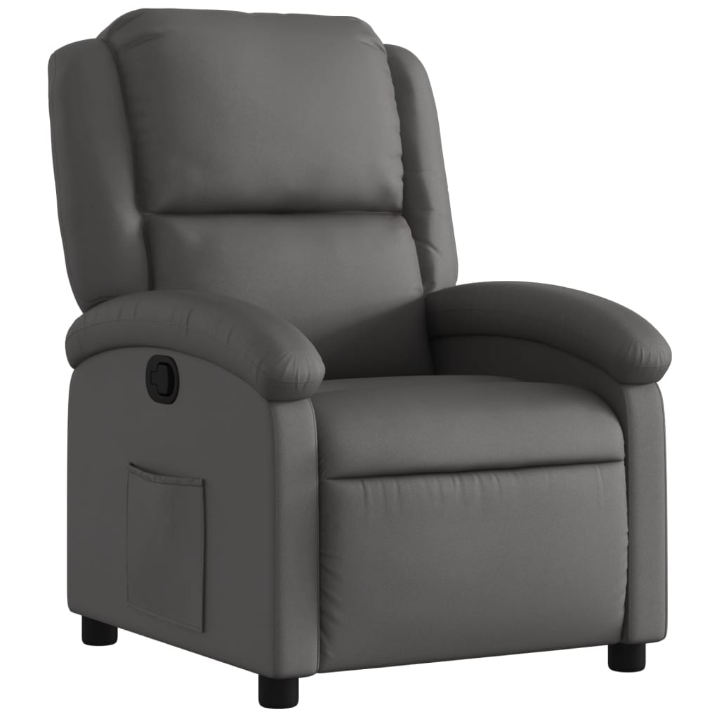 Relaxfauteuil Grijs Echt Leer is nu te koop bij PeponiXL, paradijselijk wonen!