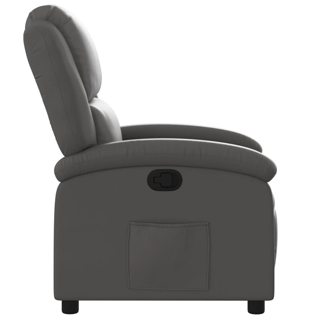 Relaxfauteuil Grijs Echt Leer is nu te koop bij PeponiXL, paradijselijk wonen!