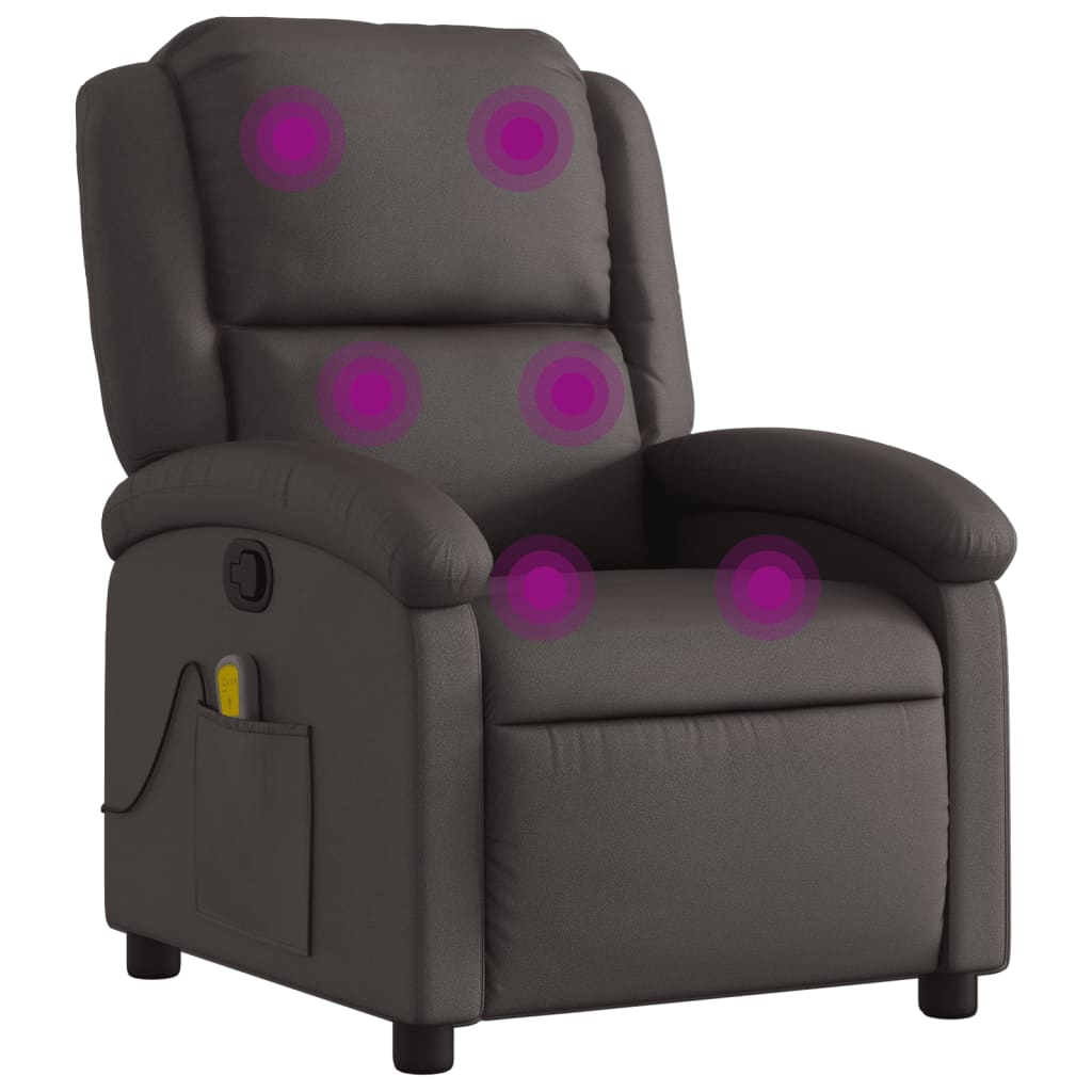 Massagestoel van echt leer, donkerbruin is nu te koop bij PeponiXL, paradijselijk wonen!