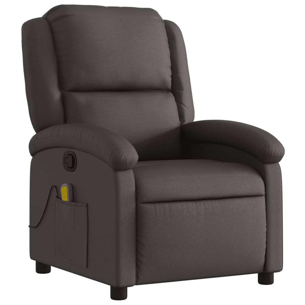 Massagestoel van echt leer, donkerbruin is nu te koop bij PeponiXL, paradijselijk wonen!