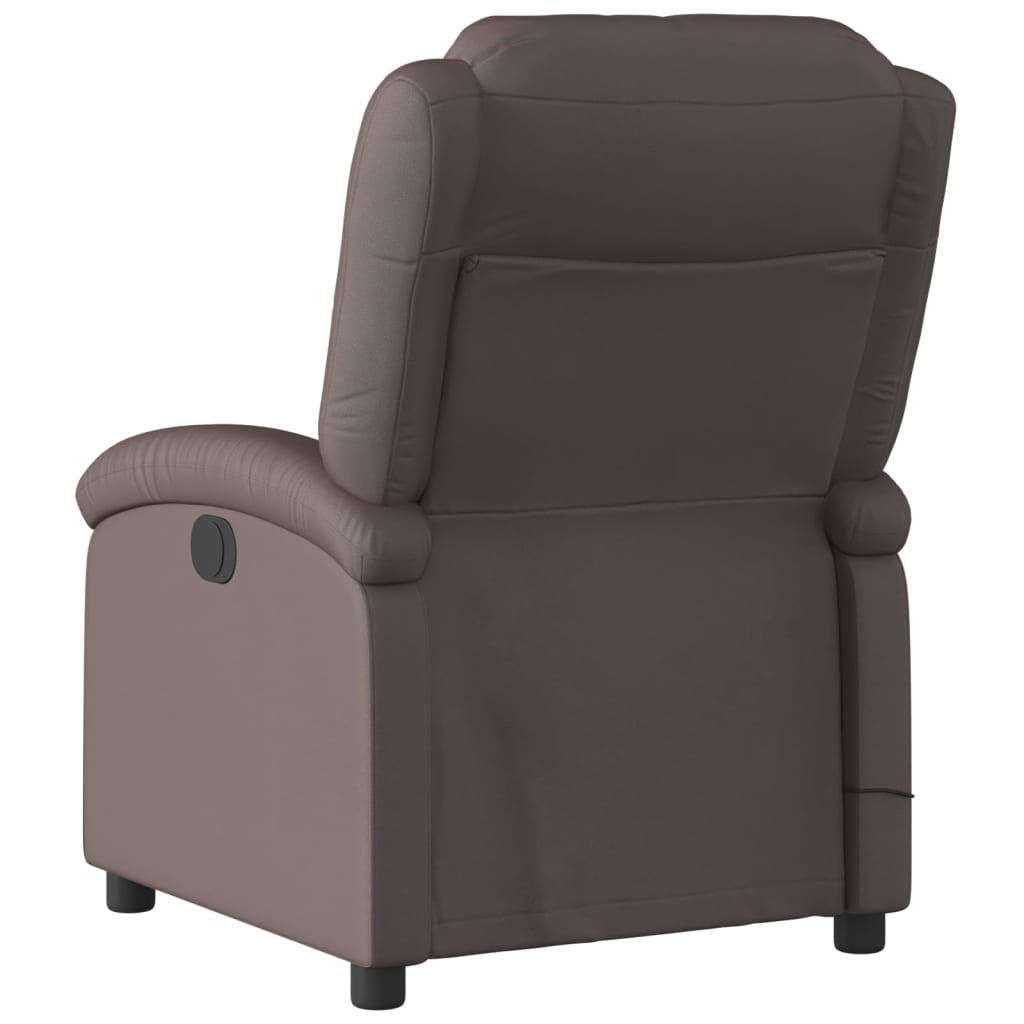 Massagestoel van echt leer, donkerbruin is nu te koop bij PeponiXL, paradijselijk wonen!