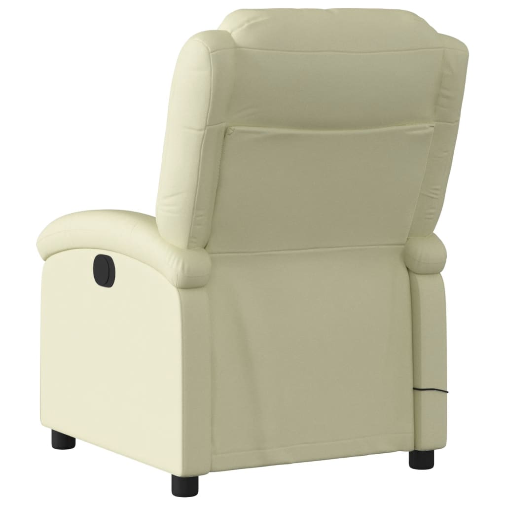 Massagestoel van echt leer, crèmekleurig is nu te koop bij PeponiXL, paradijselijk wonen!