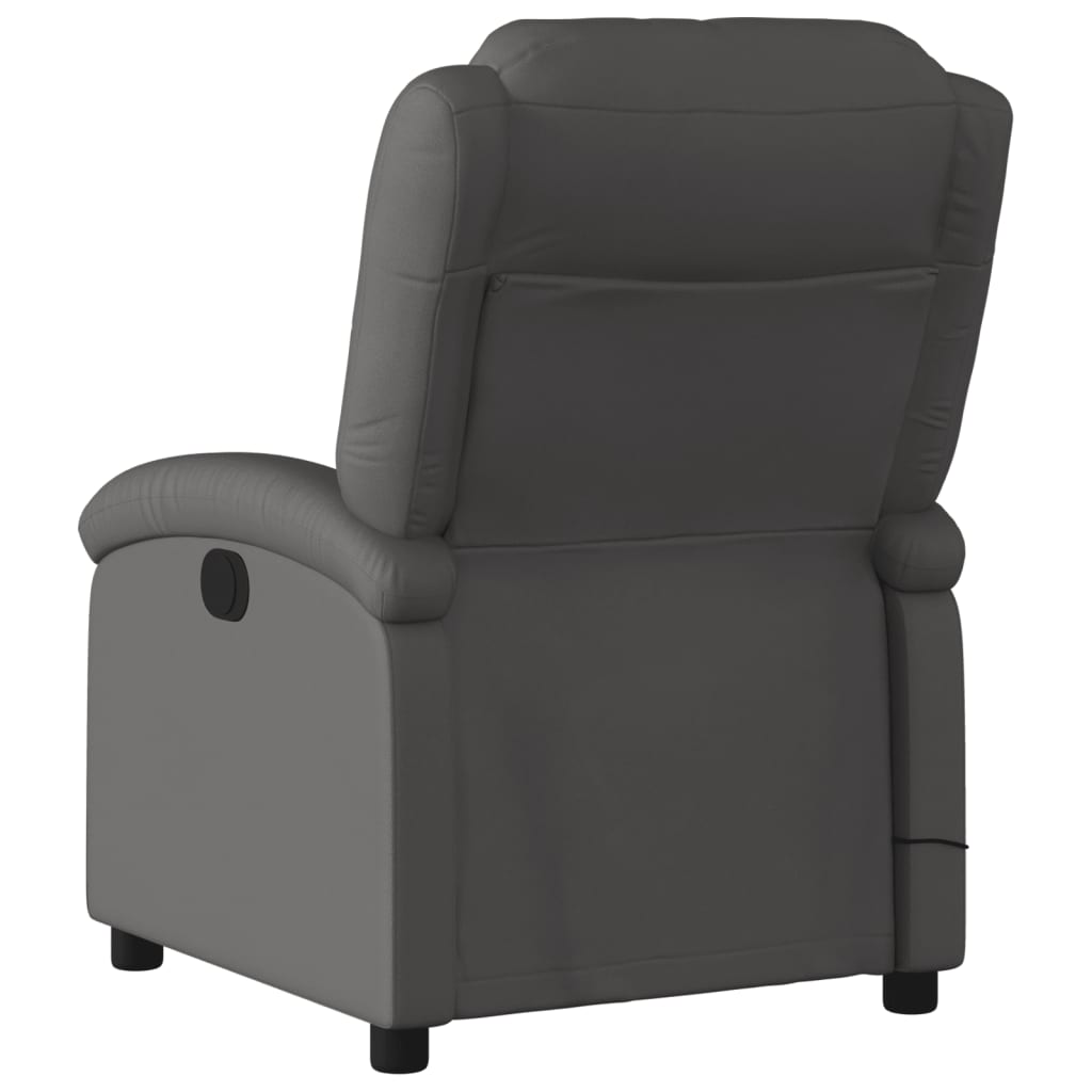 Massagestoel van echt leer, grijs is nu te koop bij PeponiXL, paradijselijk wonen!