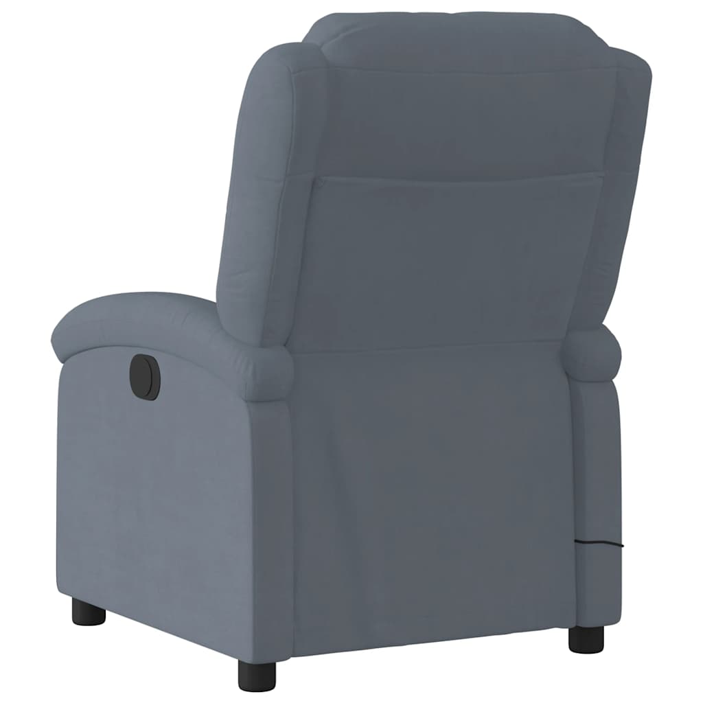 Massagestoel in donkergrijs fluweel is nu te koop bij PeponiXL, paradijselijk wonen!
