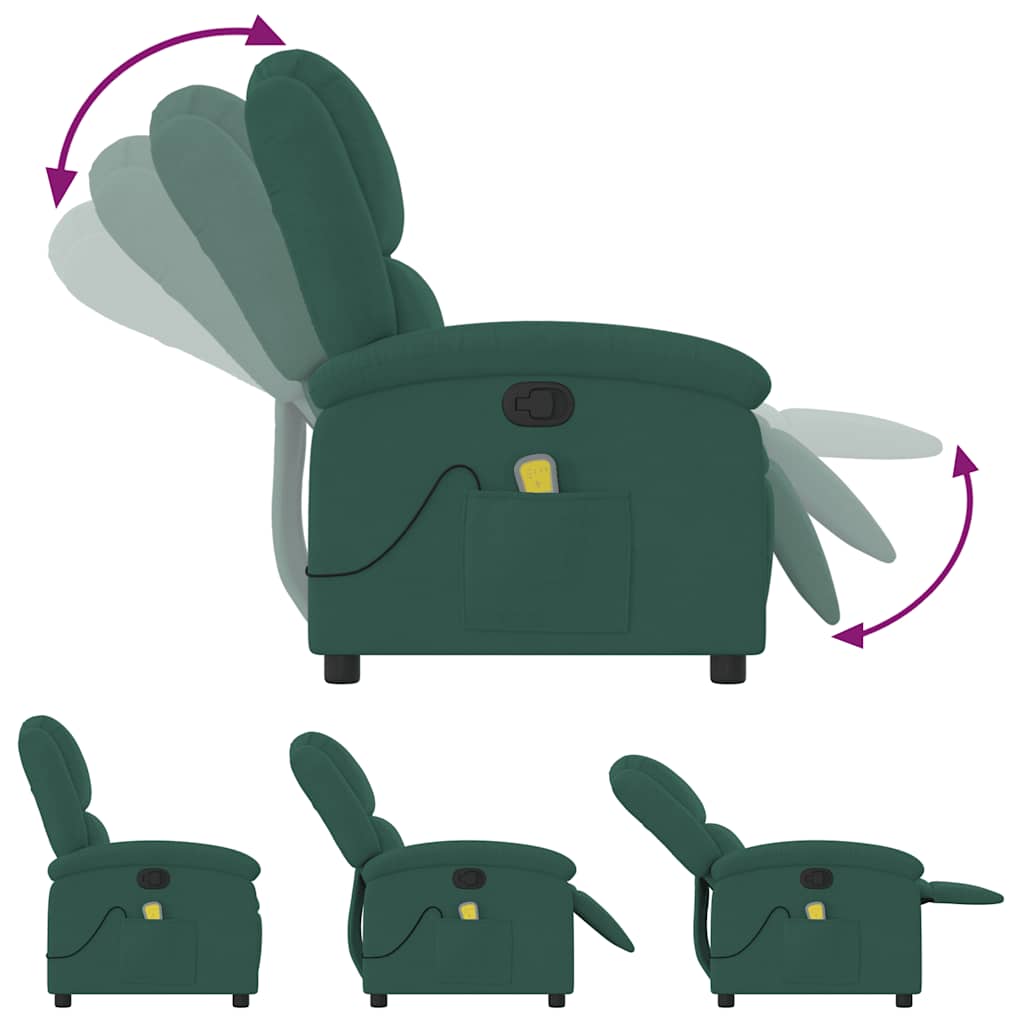 Massagestoel in donkergroen fluweel is nu te koop bij PeponiXL, paradijselijk wonen!