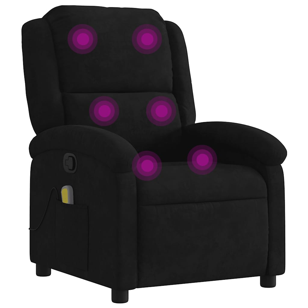 Massagestoel van zwart fluweel is nu te koop bij PeponiXL, paradijselijk wonen!