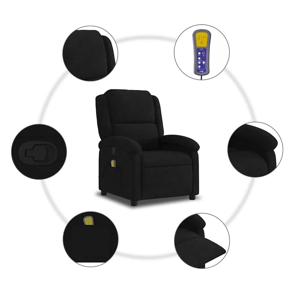 Massagestoel van zwart fluweel is nu te koop bij PeponiXL, paradijselijk wonen!