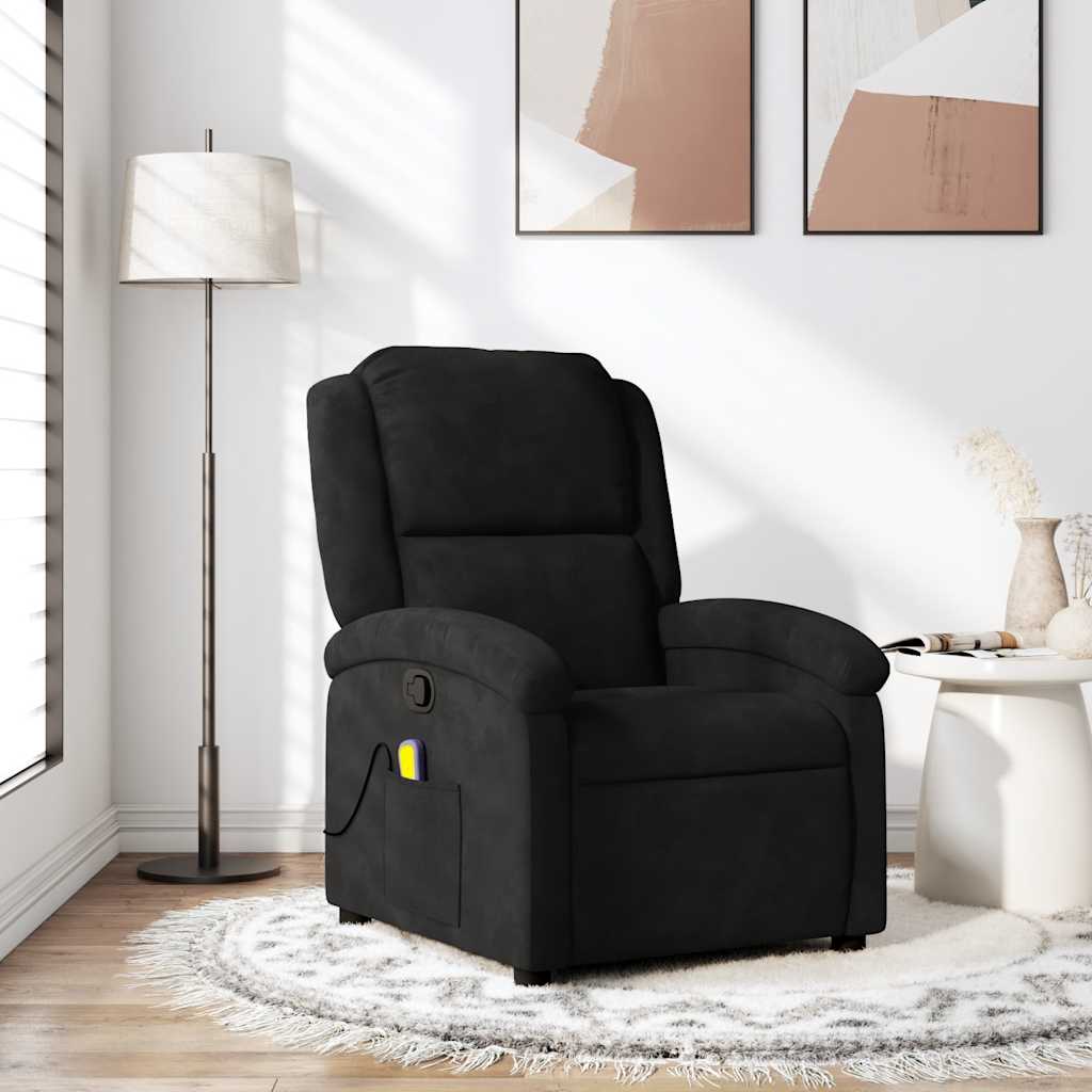Massagestoel van zwart fluweel is nu te koop bij PeponiXL, paradijselijk wonen!