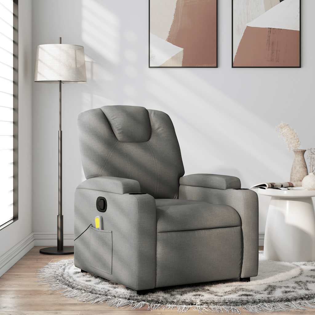 Massagestoel in donkergrijze stof is nu te koop bij PeponiXL, paradijselijk wonen!