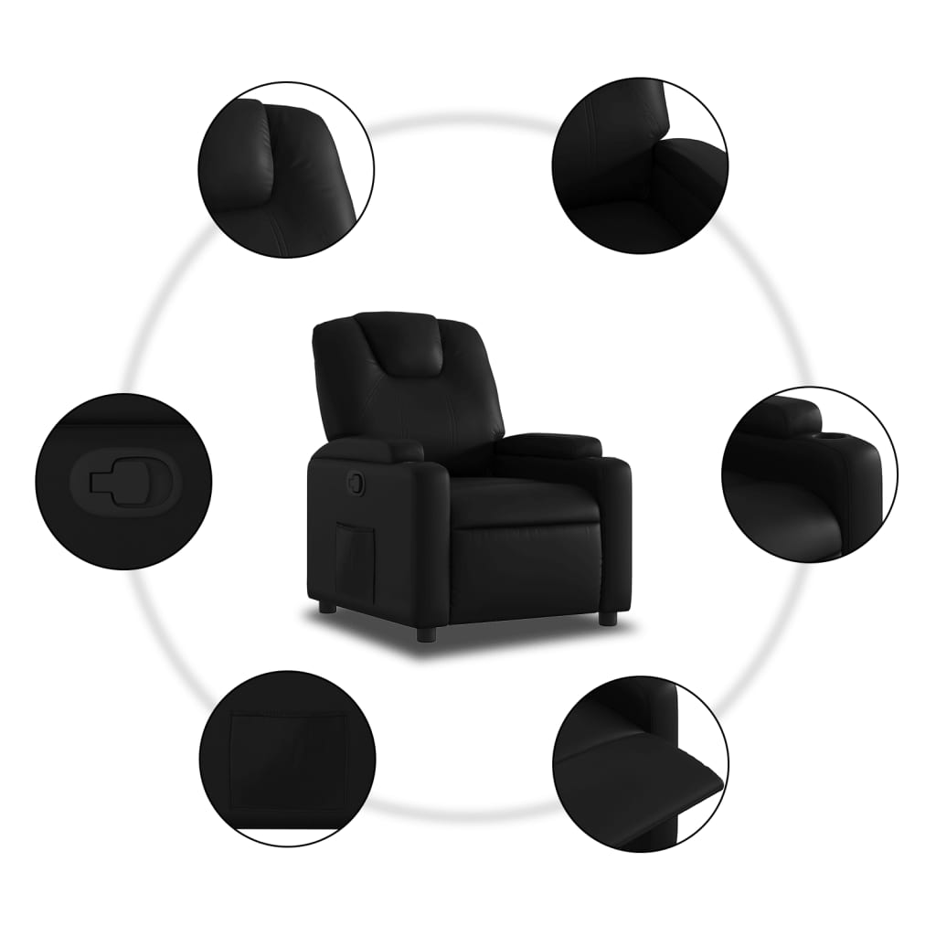 Relaxfauteuil zwart kunstleer is nu te koop bij PeponiXL, paradijselijk wonen!