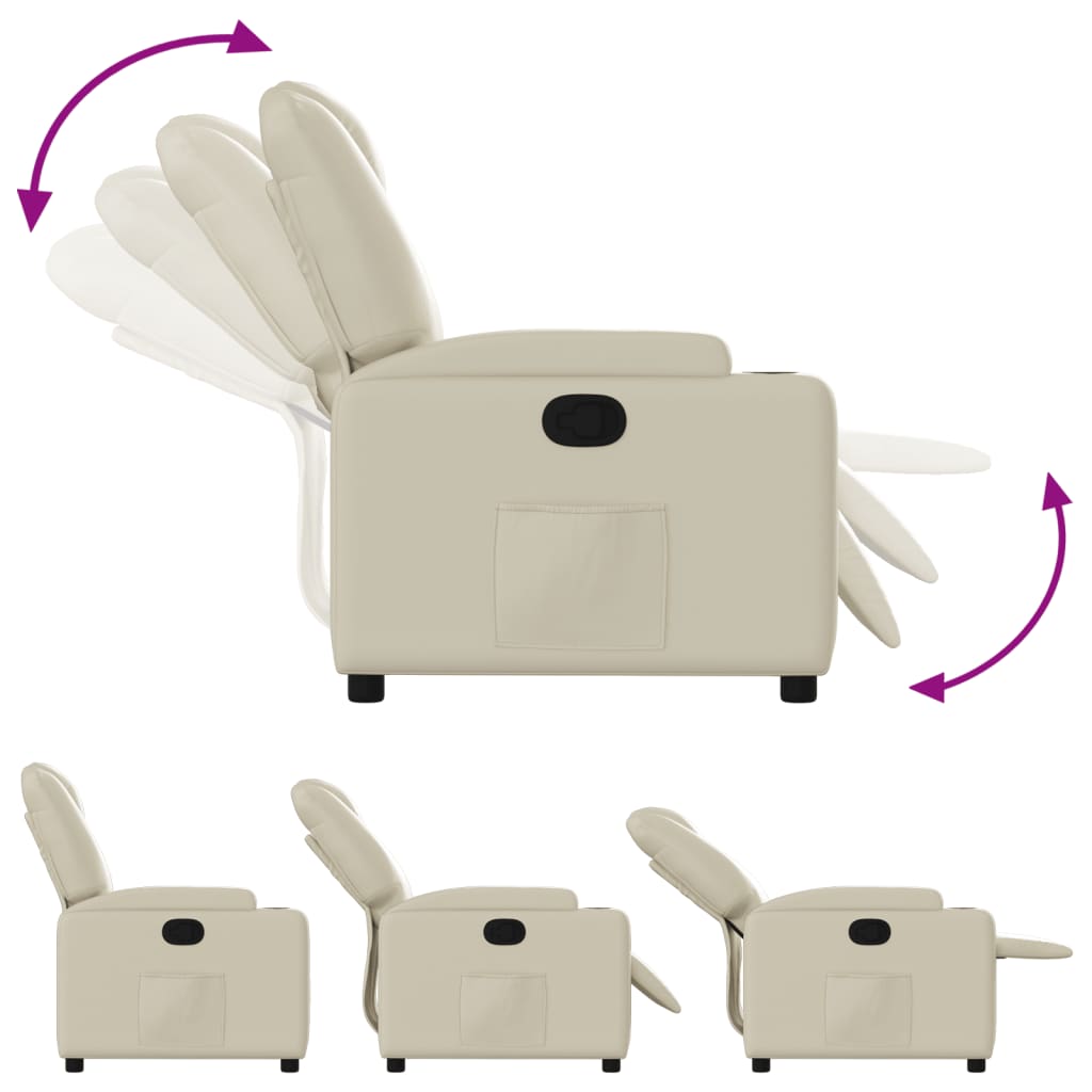 Relaxfauteuil Crème Kunstleer is nu te koop bij PeponiXL, paradijselijk wonen!