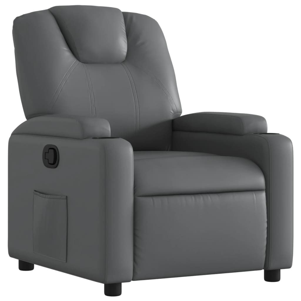 Relaxfauteuil grijs kunstleer is nu te koop bij PeponiXL, paradijselijk wonen!