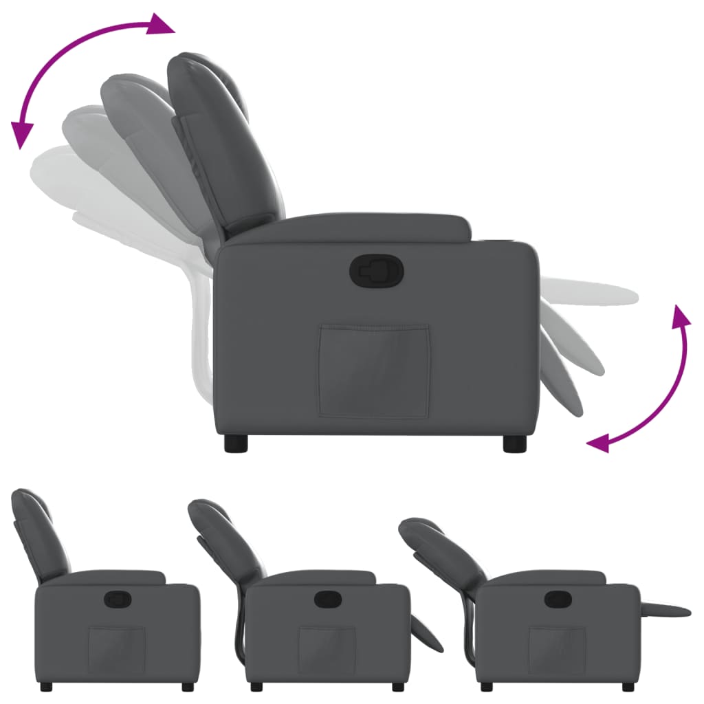 Relaxfauteuil grijs kunstleer is nu te koop bij PeponiXL, paradijselijk wonen!