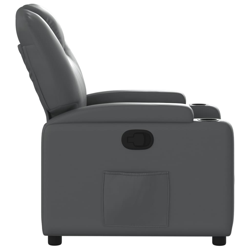 Relaxfauteuil grijs kunstleer is nu te koop bij PeponiXL, paradijselijk wonen!