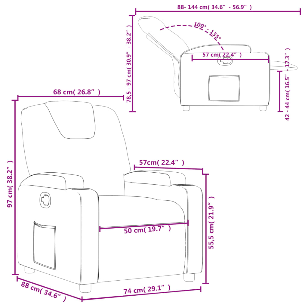 Relaxfauteuil grijs kunstleer is nu te koop bij PeponiXL, paradijselijk wonen!