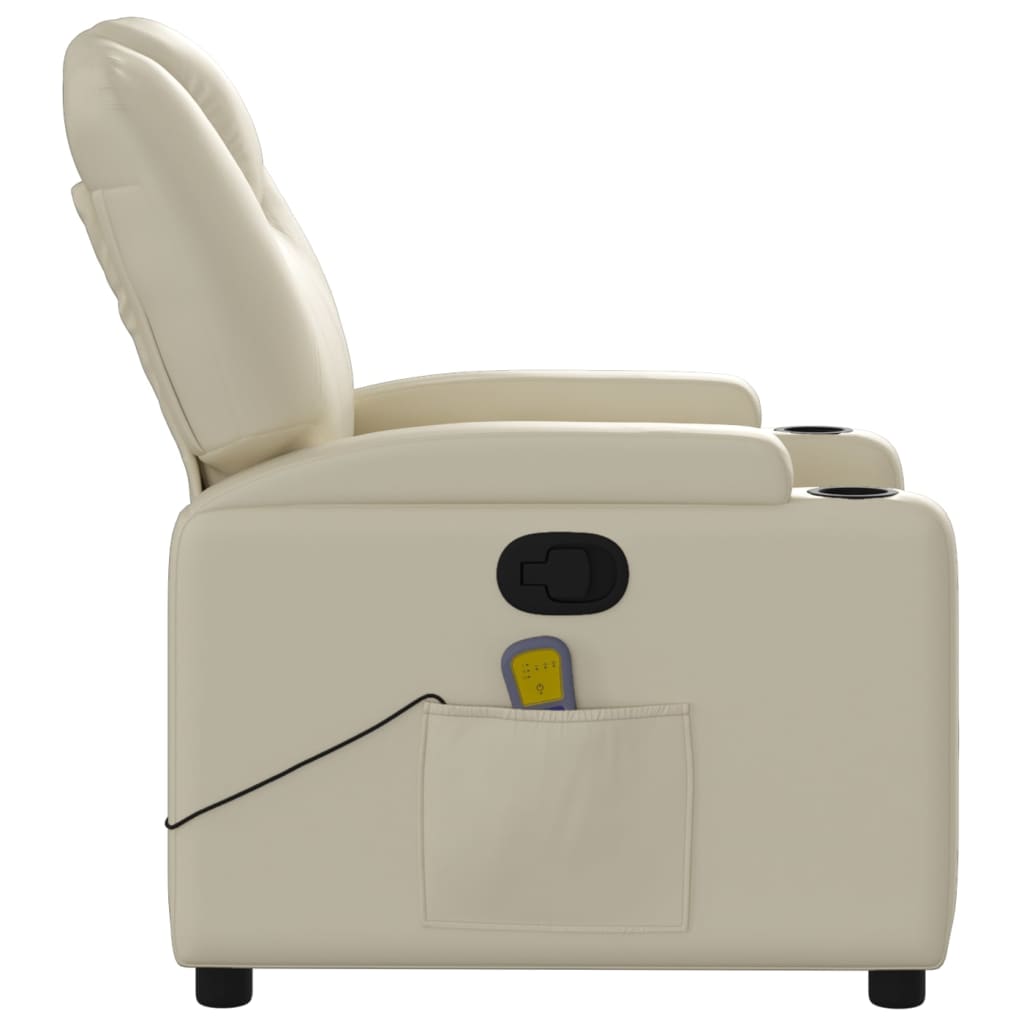 Massagestoel van kunstleer in crèmekleur is nu te koop bij PeponiXL, paradijselijk wonen!