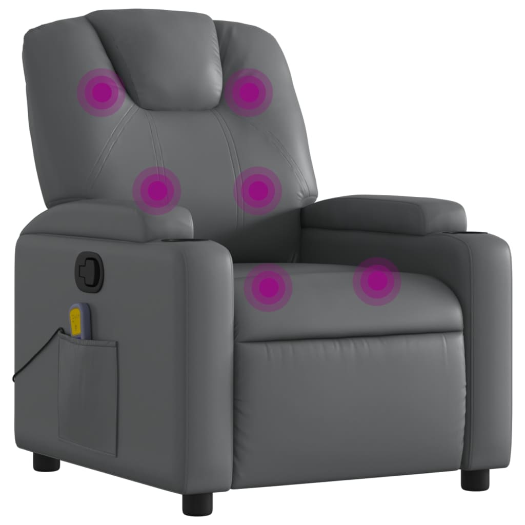 Massagestoel van grijs kunstleer is nu te koop bij PeponiXL, paradijselijk wonen!