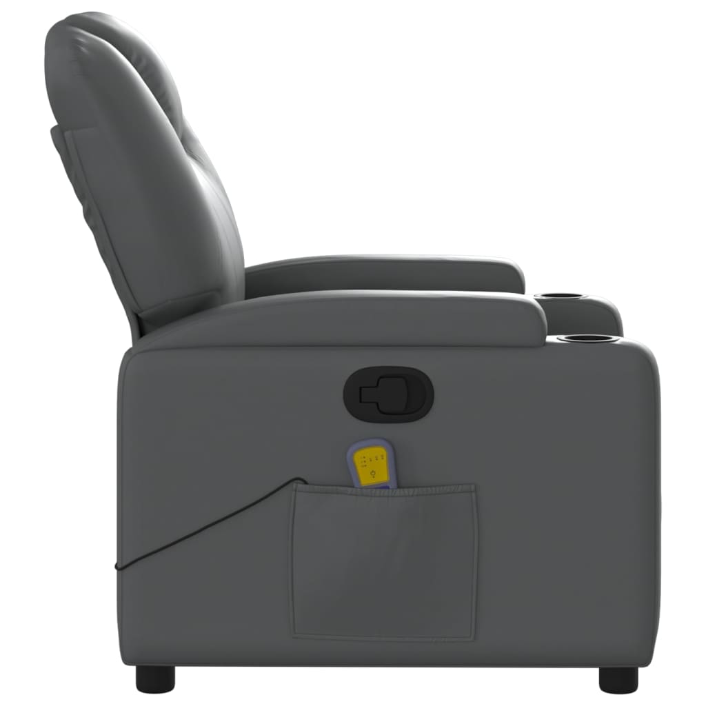 Massagestoel van grijs kunstleer is nu te koop bij PeponiXL, paradijselijk wonen!