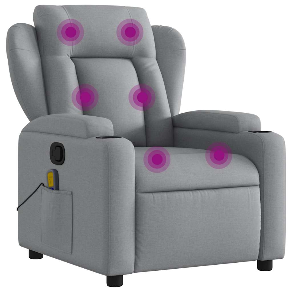 Massagestoel met lichtgrijze stof is nu te koop bij PeponiXL, paradijselijk wonen!