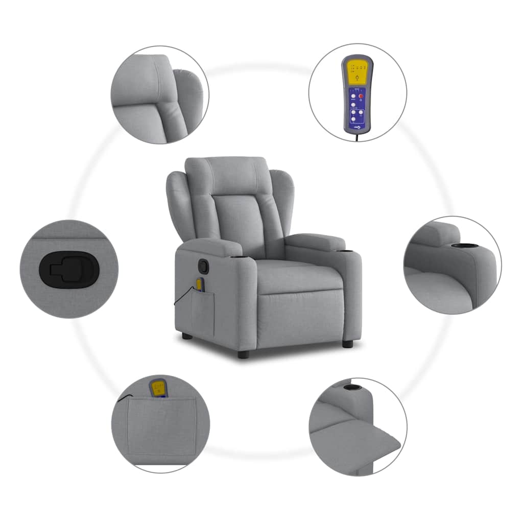 Massagestoel met lichtgrijze stof is nu te koop bij PeponiXL, paradijselijk wonen!